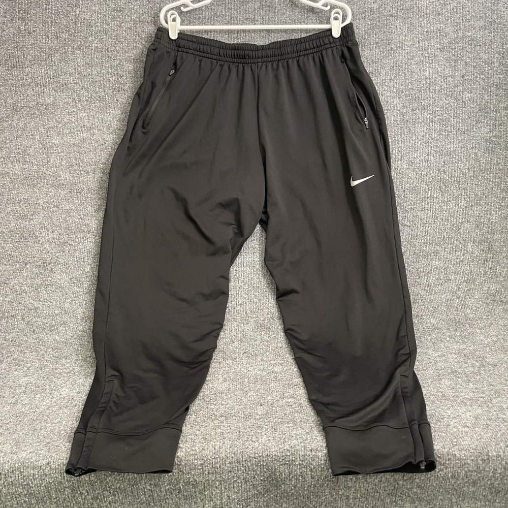 Nike Essential Knit Running Joggers Pants Mens 2XL Black Zipper Ankle CD8354
